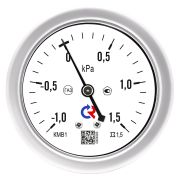 .IP54
МАНОВАКУУММЕТР 100мм, Тип - КМВ-22Р, радиальное присоединение. Диапазон -5-5kPa. Резьба M20x1,5. Класс точности 1,5. Степень защиты IP54